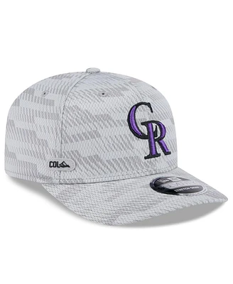 New Era Men's Gray Colorado Rockies 2025 Mlb Clubhouse 9SEVENTY Stretch-Snap Hat