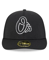 New Era Men's Black Baltimore Orioles 2025 Mlb Clubhouse Low Profile 59FIFTY Fitted Hat