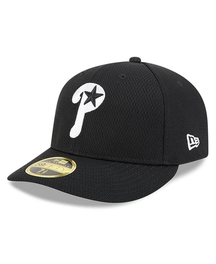 New Era Men's Black Philadelphia Phillies 2025 Mlb Clubhouse Low Profile 59FIFTY Fitted Hat