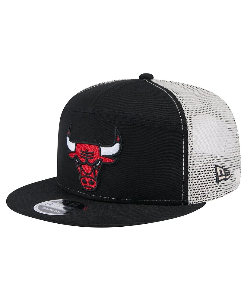 New Era Men's Chicago Bulls Black Victory Grove Split Panel 9FIFTY Snapback Hat