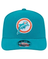 New Era Men's Aqua Miami Dolphins Throwback Logo 9SEVENTY Stretch-Snap Hat