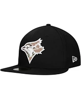 New Era Men's Black Toronto Blue Jays Troop Chant Camo Undervisor 59FIFTY Fitted Hat