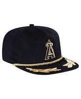 New Era Men's Black Los Angeles Angels Corduroy Filigree Golfer Adjustable Hat