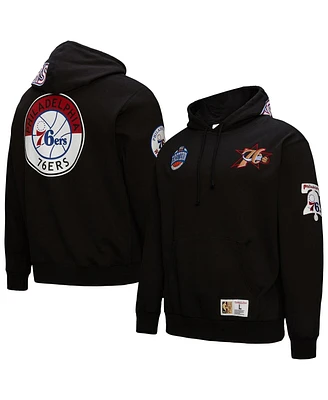 Mitchell & Ness Men's Black Philadelphia 76ers Hardwood Classics Blackout Collection Pullover Hoodie