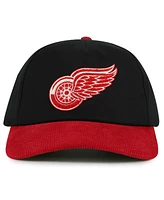 American Needle Men's Black/Red Detroit Red Wings Burnett Adjustable Hat