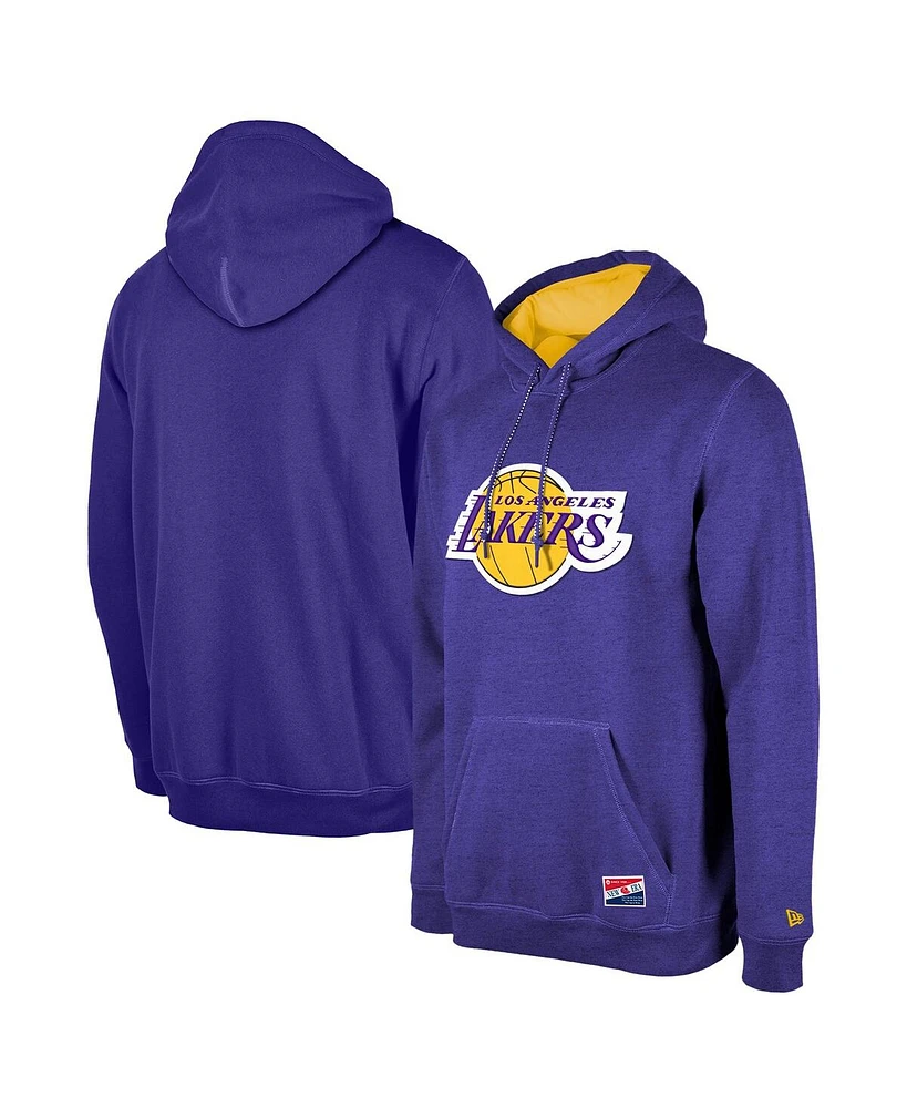 New Era Men's Purple Los Angeles Lakers Corduroy Applique Pullover Hoodie