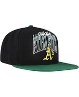 Mitchell & Ness Men's Black Oakland Athletics Rise Up Snapback Hat