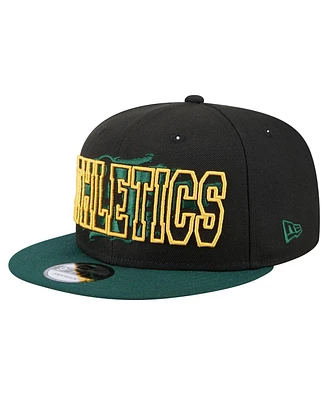 New Era Men's Black Athletics Splatter 9FIFTY Snapback Hat