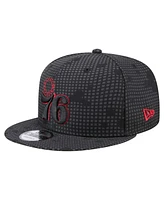 New Era Men's Black Philadelphia 76ers Midnight Ink Pop Outline 9FIFTY Snapback Hat