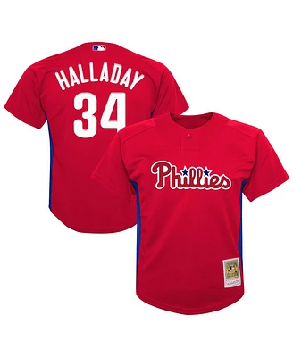 Mitchell & Ness Preschool Roy Halladay Red Philadelphia Phillies Cooperstown Collection Mesh Batting Practice Jersey