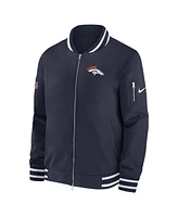 Nike Men's Navy Denver Broncos Coach Full-Zip Bomber Jacket