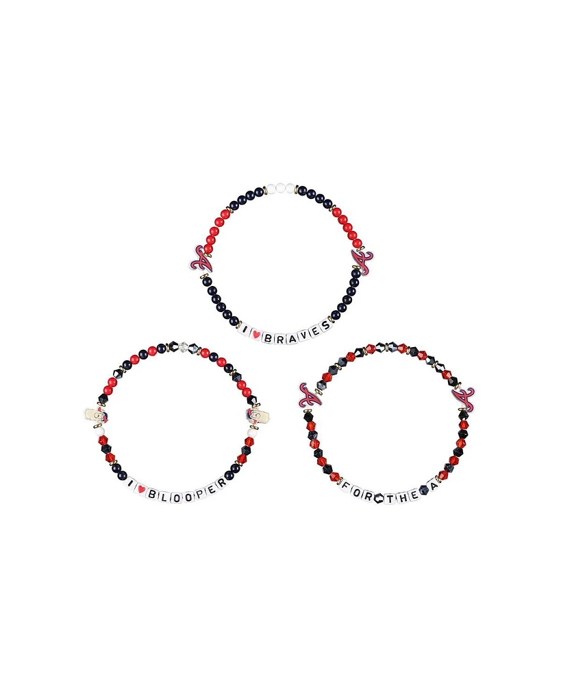 Foco Atlanta Braves Friendship Bracelet, Set of 3