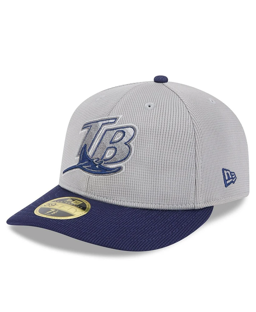 New Era Men's Gray/Navy Tampa Bay Rays 2025 Batting Practice Low Profile 59FIFTY Fitted Hat