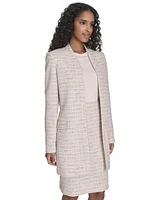 Calvin Klein Women's Tweed Open-Front Long-Sleeve Blazer
