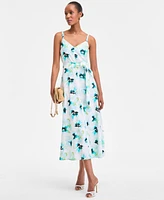 INC Women's Printed Braided-Strap Midi Dress, Exclusively at Macy's