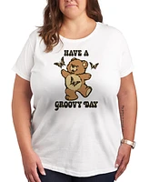 Hybrid Apparel Trendy Plus Have A Groovy Day Graphic Crew Neck T-Shirt