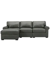 Radley Roll Arm 104" 3-Pc. Leather Sectional, Exclusively at Macy's