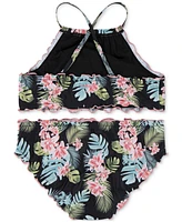 Hurley Big Girls Halter Floral-Print Two-Piece Swimsuit
