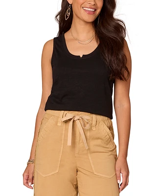 Democracy Women's Sleeveless Notched Scoopneck Knit Tank
