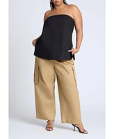 Eloquii Plus Linen Blend Column Tube Top