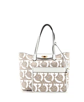 Pre-Owned Salvatore Ferragamo Gancini Tote Gancini Canvas