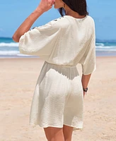 Cupshe Women's Boho Daze White Cover-Up Mini Beach Dress