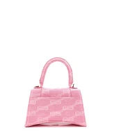 Pre-Owned Balenciaga Small Hourglass Top Handle Bag Bb Monogram Denim