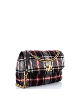 Pre-Owned Balenciaga Medium Bb Chain Round Shoulder Bag Quilted Wool