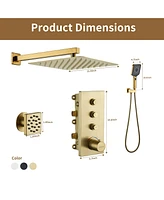 3-in-1 Thermostatic Shower System with Concealed Box Design - Easy Installation & Maximum Durability