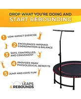 Leaps & Rebounds 40" Adjustable Height Stabilizer Bar Attachment for All Mini Fitness Workout Trampolines, Handlebar Only, Trampoline Not Included