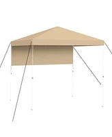 Yescom 6x4Ft Canopy Replacement Top Gazebo Cover with Half Sun Wall for Core Equipment 40146 Pop Up Outdoor Bbq Beige