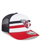 New Era Men's White/Red Cleveland Guardians 2025 Batting Practice 9SEVENTY Stretch-Snap Trucker Hat