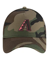 New Era Men's Camo Arizona Diamondbacks Woodland Team Pop 9FORTY A-Frame Adjustable Hat