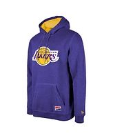 New Era Men's Purple Los Angeles Lakers Corduroy Applique Pullover Hoodie