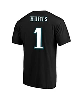 Fanatics Men's Jalen Hurts Black Philadelphia Eagles Super Bowl Lix Big Tall Player Name Number T-Shirt