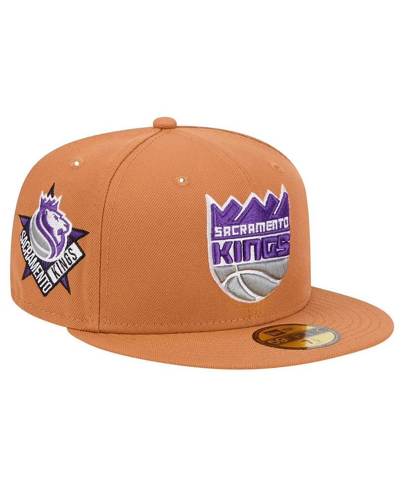 New Era Men's Tan Sacramento Kings Color Pack 59FIFTY Fitted Hat