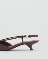 Mango Women's Straps Satin Kitten Shoes