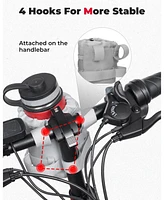 Kemimoto Bike Cup Holder, Bicycle Water Bottle Holder for Bike Handlebar, Bike Drink Holder with Mesh Pockets Phone Bag, Compatible with Road Bike Mtb