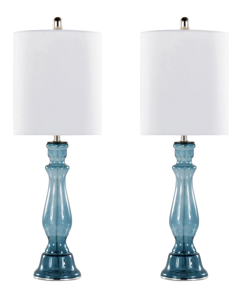 LumiSource Bishop 25" Glass Table Lamp, Set of 2