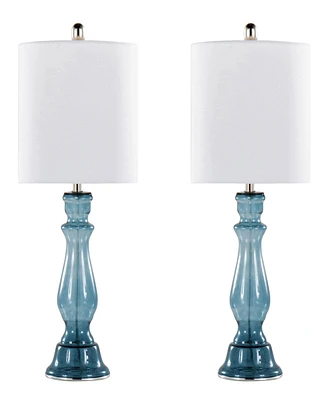 LumiSource Bishop 25" Glass Table Lamp, Set of 2