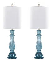 LumiSource Bishop 25" Glass Table Lamp, Set of 2