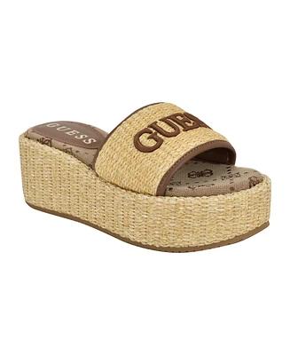 Guess Women's Bintai Platform Slide Wedge Sandals
