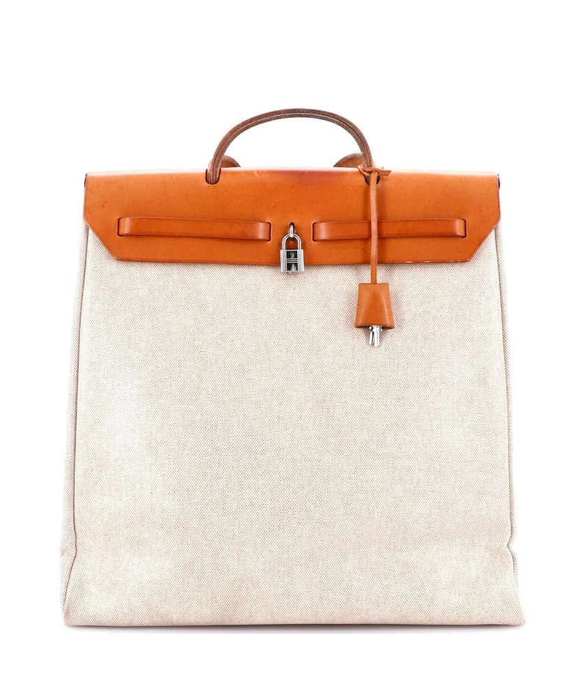 Pre-Owned Hermes Mm Herbag Toile and Leather