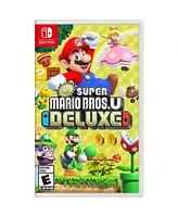 Nintendo Switch 32GB Console Gray Joy-Con Bundle with Surge 11-In-1 Accessory Starter Pack and Super Mario Bros. U Deluxe