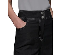 Karl Lagerfeld Paris Women's Linen-Blend Wide-Leg Pants
