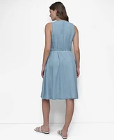 Dkny Women's Sleeveless Zip-Front Fit & Flare Dress