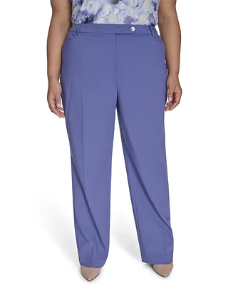 Calvin Klein Plus Lux Modern Fit Wide-Leg Pants