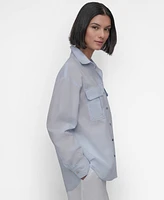 Dkny Women's Voile Long-Sleeve Button-Front Shirt