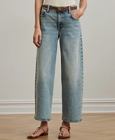 Lauren Ralph Women's High-Rise Wide-Leg Cropped Jeans