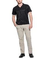 Guess Men's Roma Textured Short Sleeve Button-Front Camp Shirt